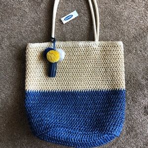 Old Navy Summer Beach Straw Tote Bag